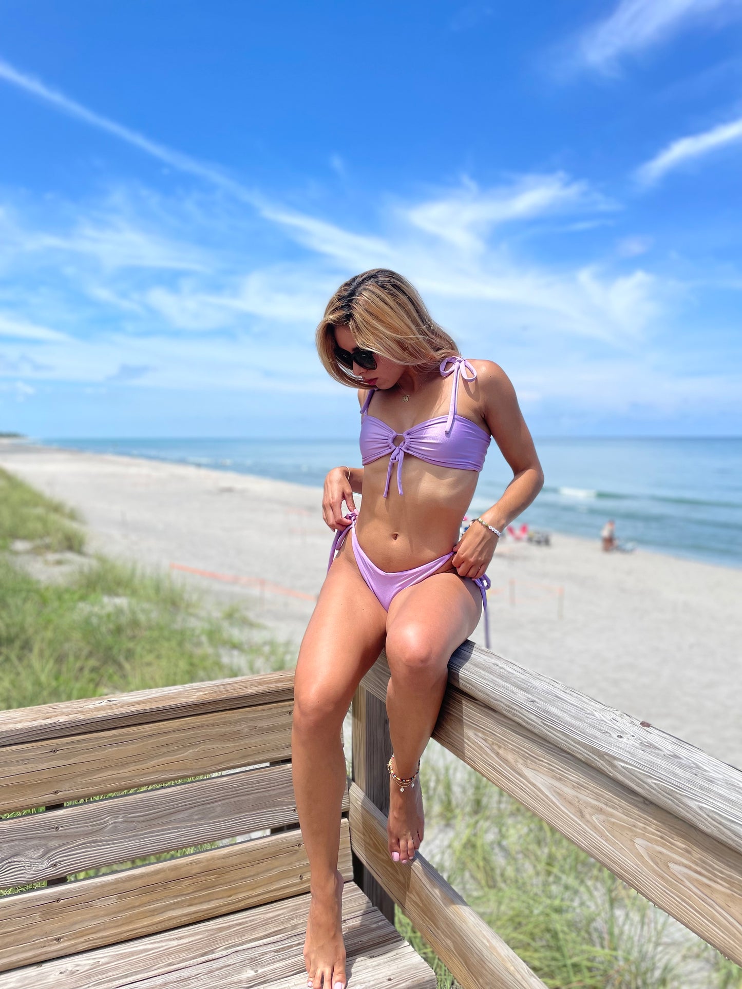 Lilac tie shoulder bikini