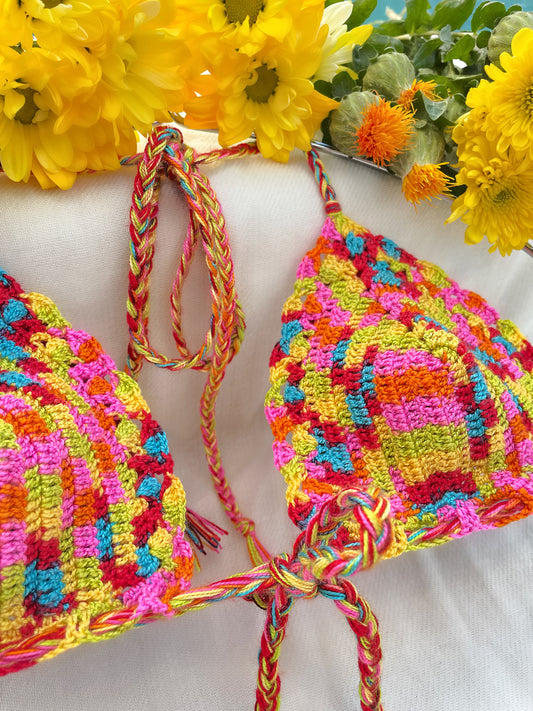 Carnival crochet triangle top