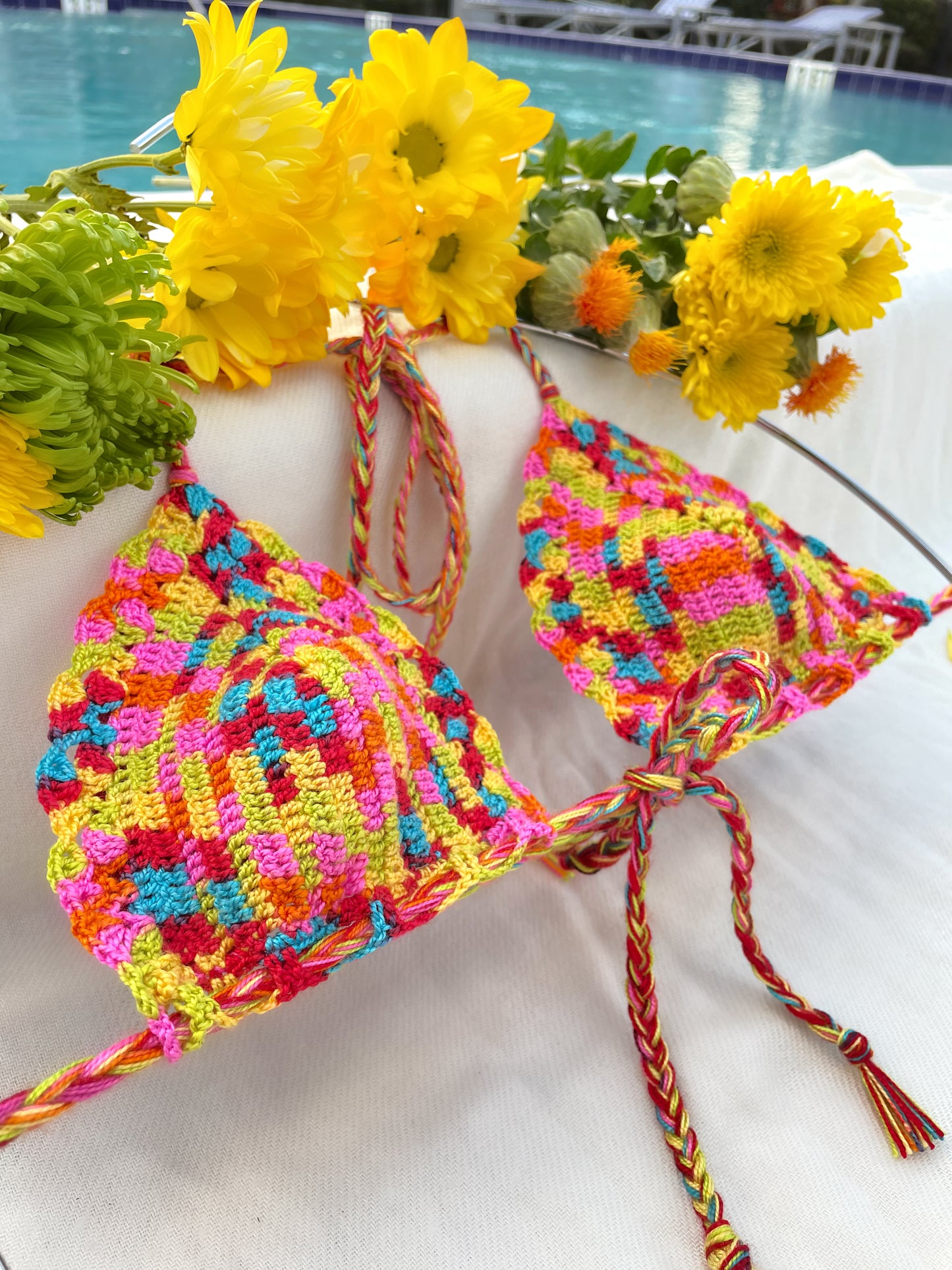 Carnival crochet triangle top